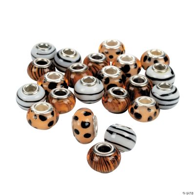 Animal Print Large Hole Beads - 14mm