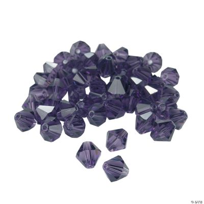 Amethyst Crystal Bicone Beads - 8mm