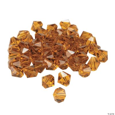 Topaz Crystal Bicone Beads - 8mm