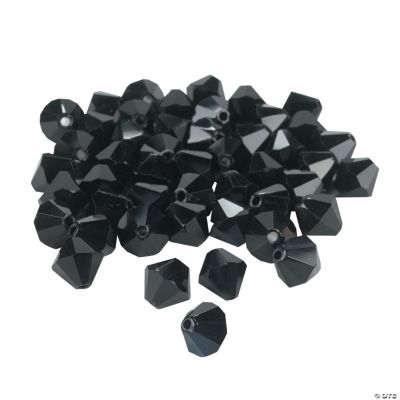 Jet Black Crystal Bicone Beads - 8mm