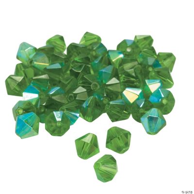 Emerald AB Cut Crystal Bicone Beads - 8mm