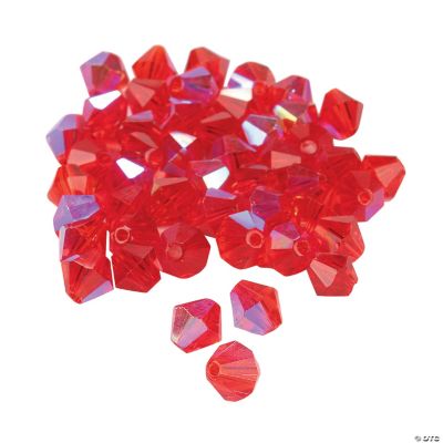 Ruby AB Crystal Bicone Beads - 8mm