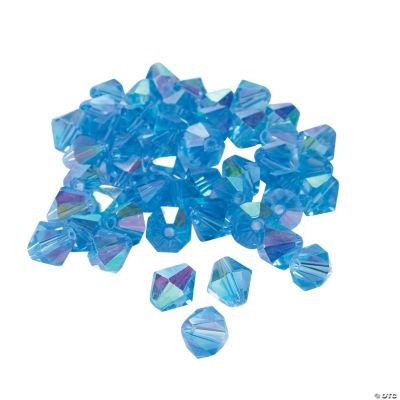 Blue Topaz AB Crystal Bicone Beads - 8mm