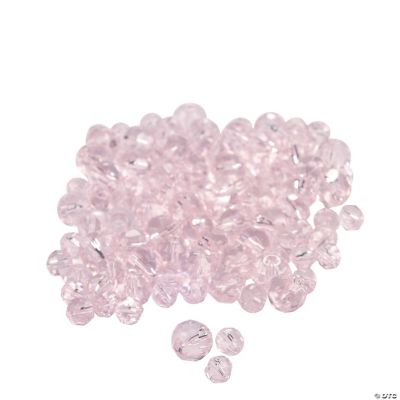 Light Pink Cut Crystal Round Beads - 4mm-6mm