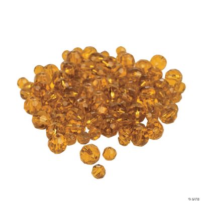 Topaz Cut Crystal Round Beads - 4mm-6mm