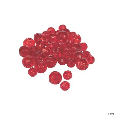 Ruby Cut Crystal Round Beads - 4mm-6mm