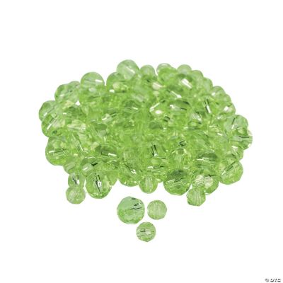 Peridot Cut Crystal Round Beads - 4mm-6mm