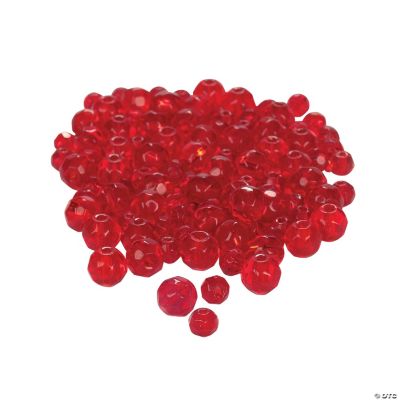 Garnet Cut Crystal Round Beads - 4mm-6mm
