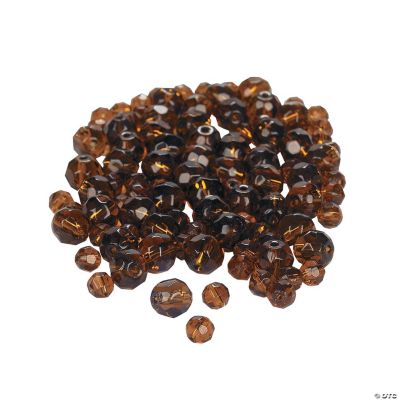 Chocolate Brown Cut Crystal Round Beads - 4mm-6mm