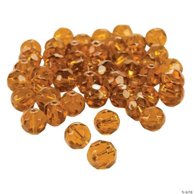 Topaz Cut Crystal Round Beads - 8mm