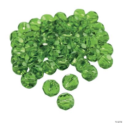 Emerald Cut Crystal Round Beads - 8mm
