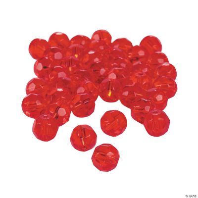 Ruby Cut Crystal Round Beads - 8mm