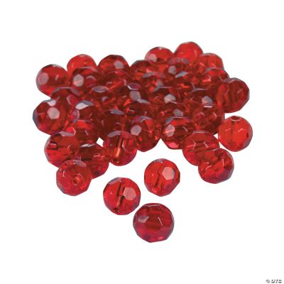 Garnet Cut Crystal Round Beads - 8mm