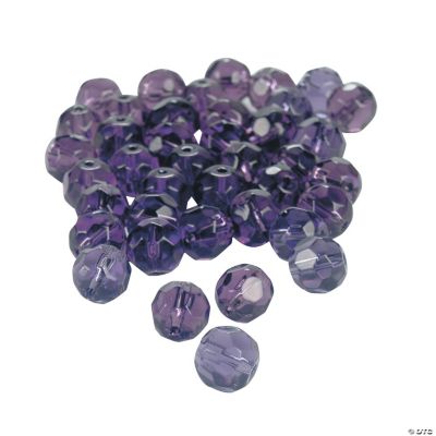 Amethyst Cut Crystal Round Beads - 8mm
