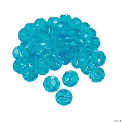 Aquamarine Cut Crystal Round Beads - 8mm