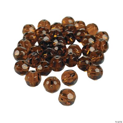 Chocolate Brown Cut Crystal Round Beads - 8mm