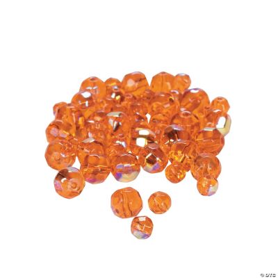 Sunset Orange AB Cut Crystal Round Beads - 4mm-6mm