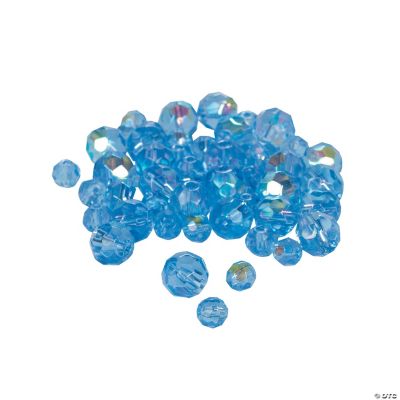 Blue Topaz AB Cut Crystal Round Beads - 4mm-6mm
