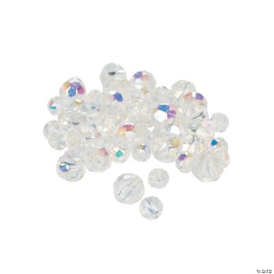 Clear AB Cut Crystal Round Beads - 4mm-6mm