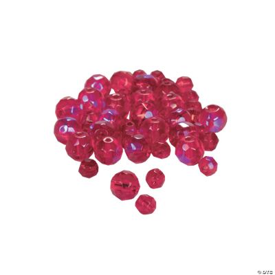 Ruby AB Cut Crystal Round Beads - 4mm-6mm