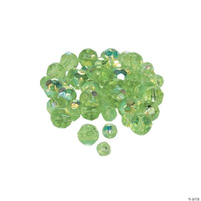 Peridot AB Cut Crystal Round Beads - 4mm-6mm