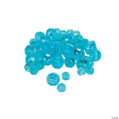 Aquamarine AB Cut Crystal Round Beads - 4mm-6mm