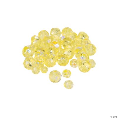 Canary Yellow AB Cut Crystal Round Beads - 4mm-6mm