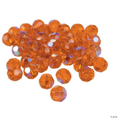 Sunset Orange AB Cut Crystal Round Beads - 8mm