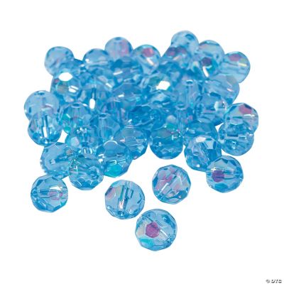 Blue Topaz AB Cut Crystal Round Beads - 8mm