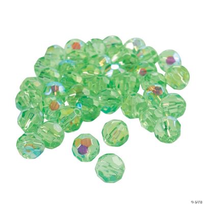 Peridot AB Cut Crystal Round Beads - 8mm