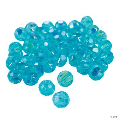Aquamarine AB Cut Crystal Round Beads - 8mm
