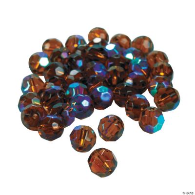 Chocolate Brown AB Cut Crystal Round Beads - 8mm