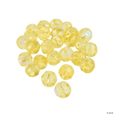 Canary Yellow AB Cut Crystal Round Beads - 8mm