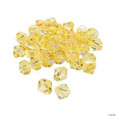 Canary Yellow AB Cut Crystal Bicone Beads - 8mm