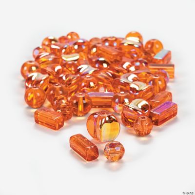 Sunset Orange AB Finish Bead Assortment -  8mm-12mm
