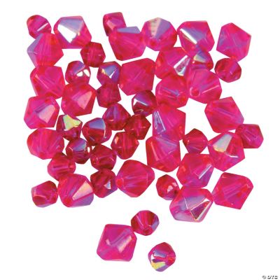 Fuchsia AB Cut Crystal Bicone Beads - 4mm-6mm