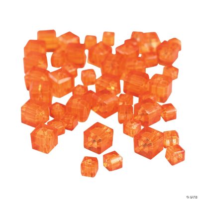 Orange Sunset Cube Cut Crystal Beads - 4mm-6mm