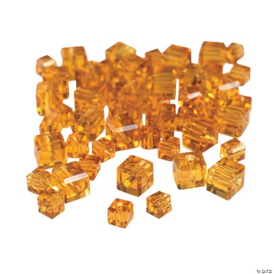 Topaz Cube Cut Crystal Beads - 4mm-6mm