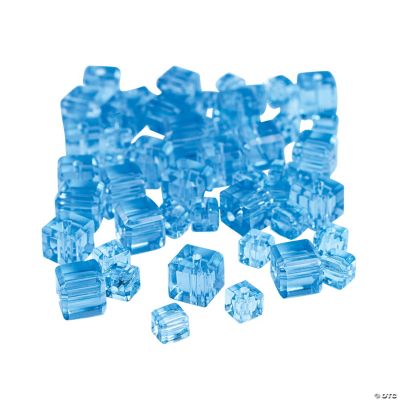Blue Topaz Cube Cut Crystal Beads - 4mm-6mm