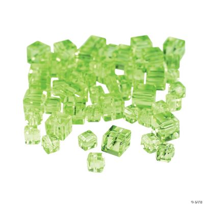 Peridot Cube Cut Crystal Beads - 4mm-6mm