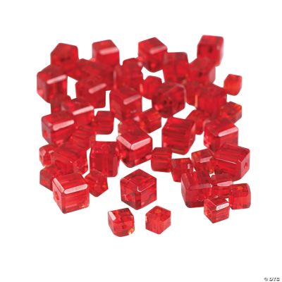 Garnet Cube Cut Crystal Beads - 4mm-6mm