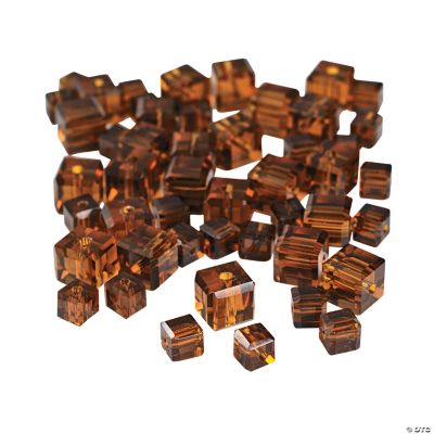 Chocolate Brown Cube Cut Crystal Beads - 4mm-6mm