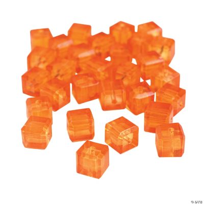 Orange Sunset Cube Cut Crystal Beads - 8mm