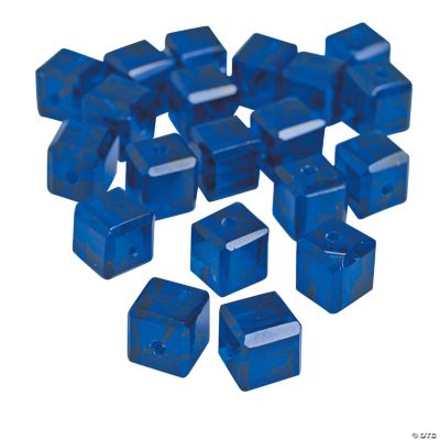 Sapphire Cube Cut Crystal Beads - 8mm