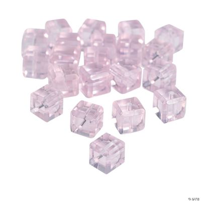 Light Pink Cube Cut Crystal Beads - 8mm