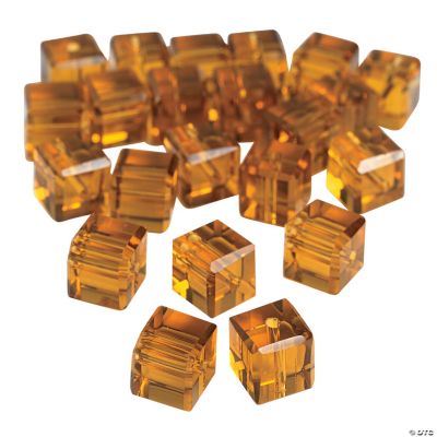 Topaz Cube Cut Crystal Beads - 8mm