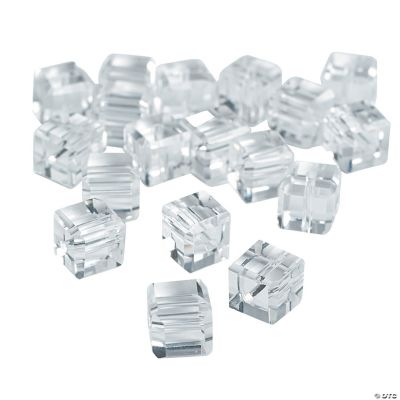 Clear Cube Cut Crystal Beads - 8mm
