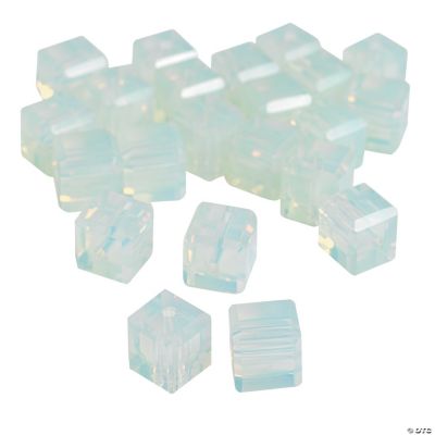 Moonstone Cube Cut Crystal Beads - 8mm