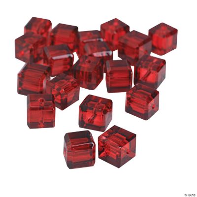 Garnet Cube Cut Crystal Beads - 8mm