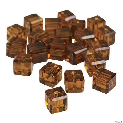 Chocolate Brown Cube Cut Crystal Beads - 8mm
